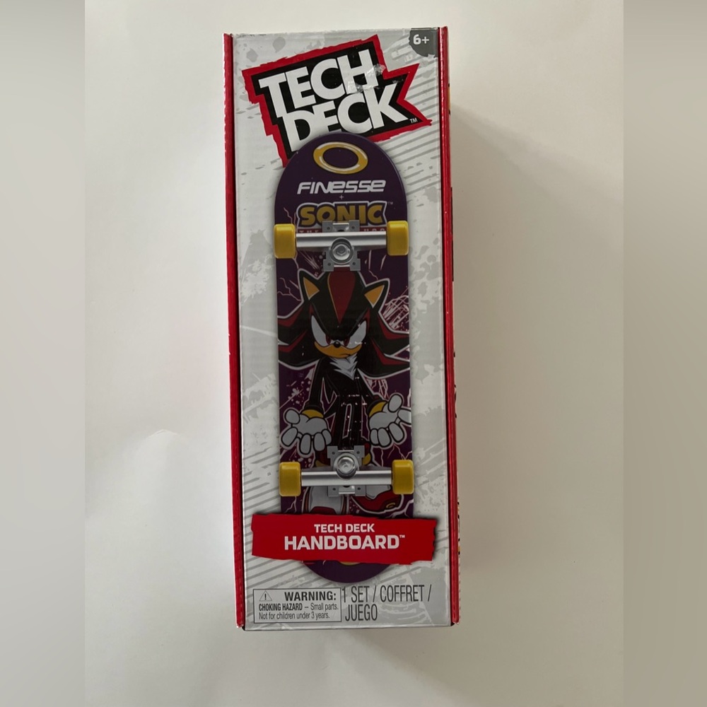 FINESSE x Tech Deck Handboard Hand Board SHADOW Sonic The Hedgehog New